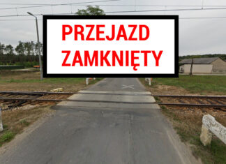 Zamknięty przejazd kolejowy w Brzustowie